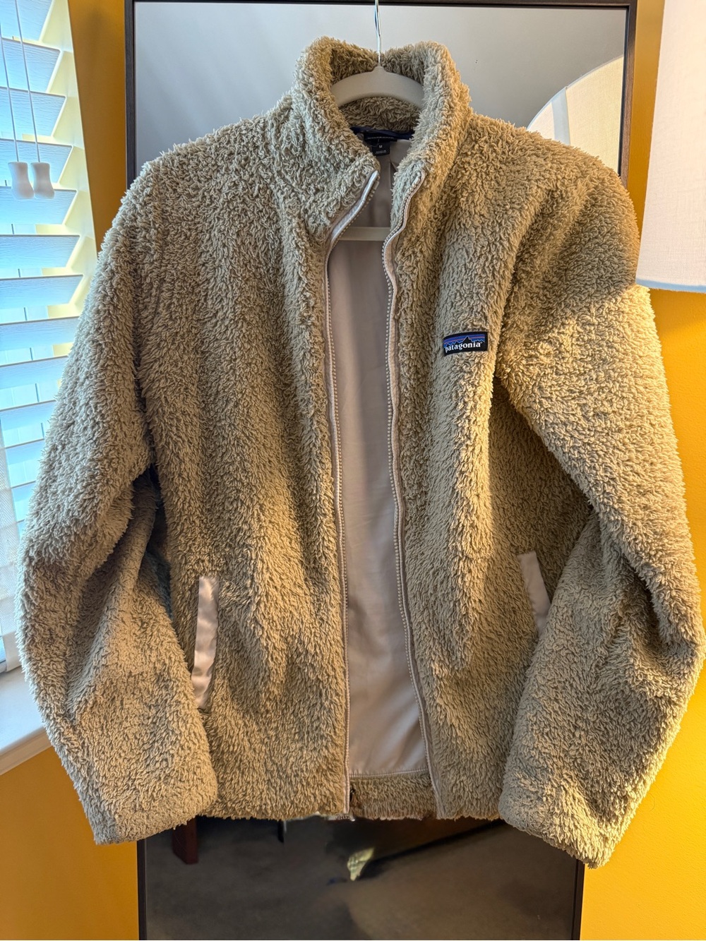 Patagonia Women’s Tan Fuzzy Full-Zip Fleece Jacket